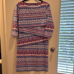 J. McLaughlin Blue and Red Asymmetrical Dress
